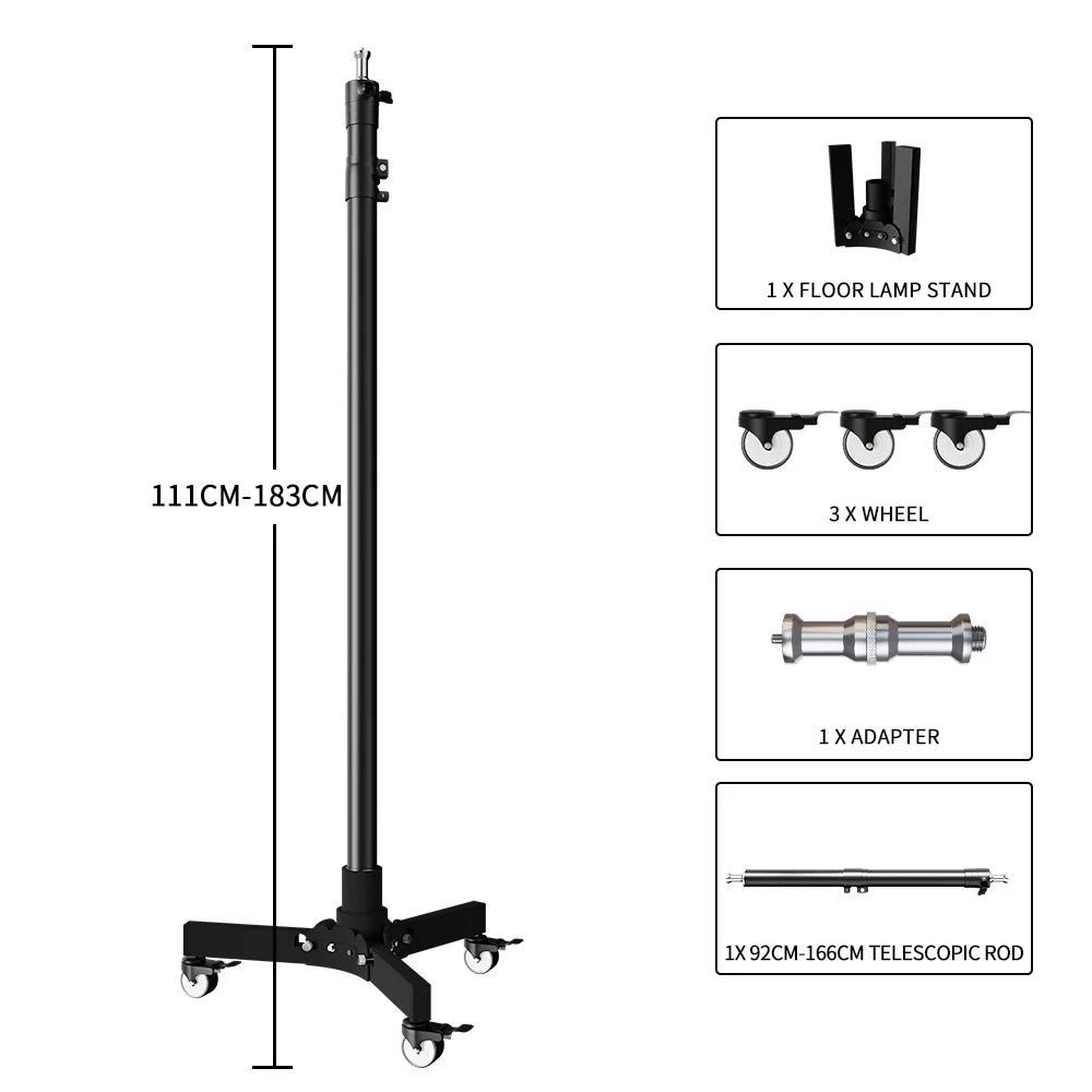 Verstelbaar Projector- en Laptopstatief 145 cm – Draagbaar Bureau- en Studio Statief voor Camera’s, Projectors en Verlichting