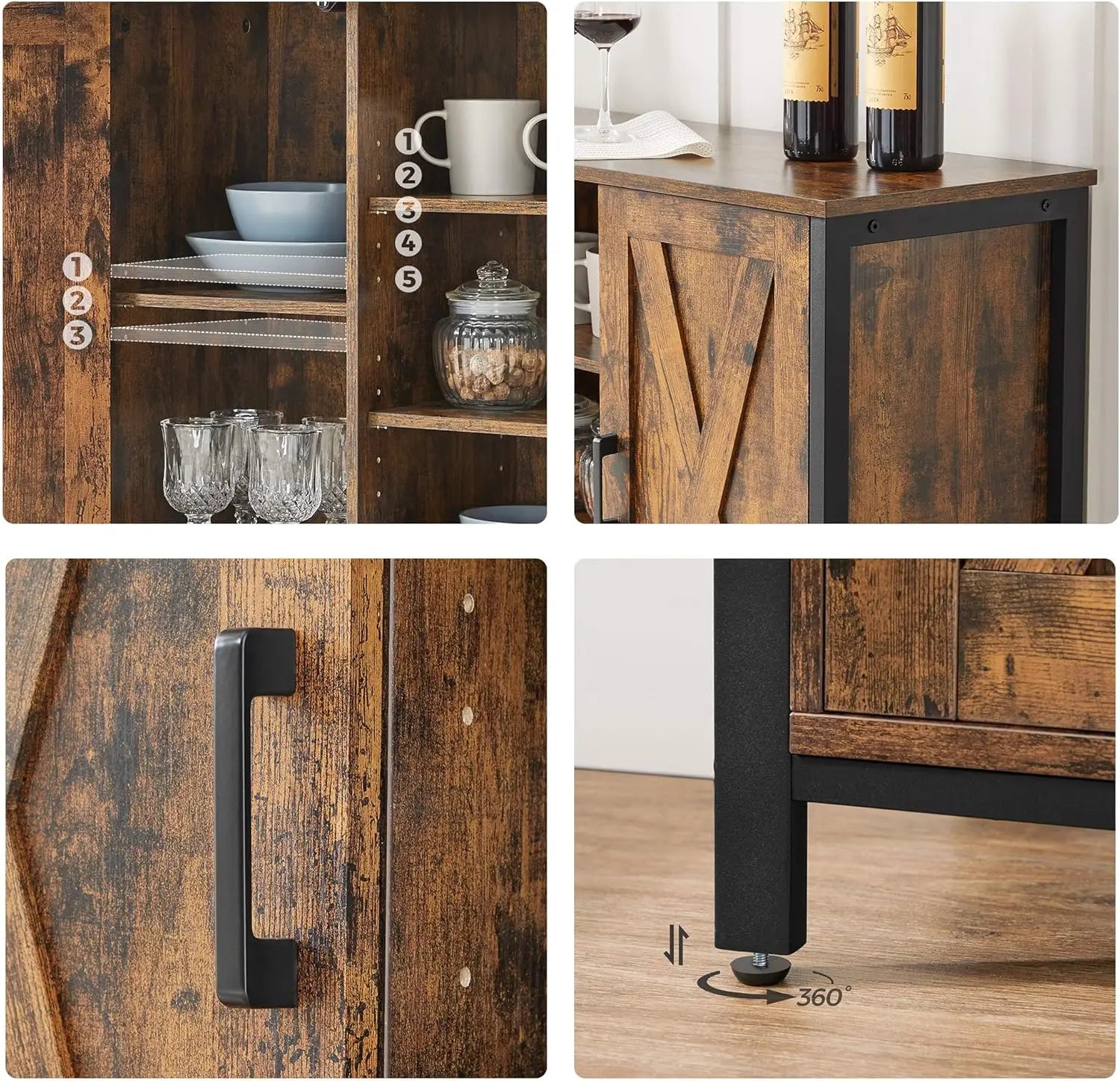 Dressoir Keukenkast – Opbergkast met Open Planken (100×35×70 cm)