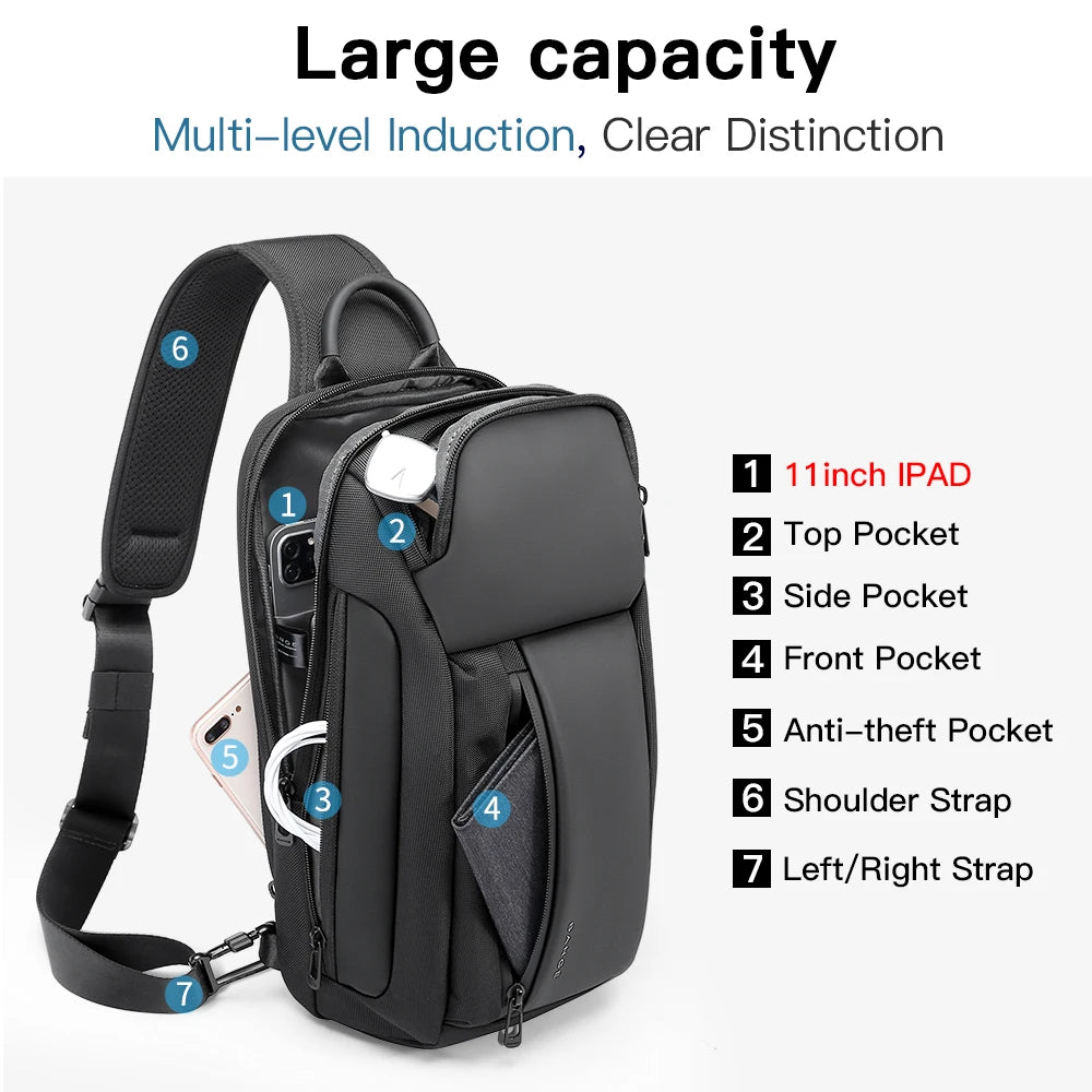 Waterdichte Oxford Crossbody Borsttas – Grote Capaciteit Schoudertas Voor Mannen & Unisex