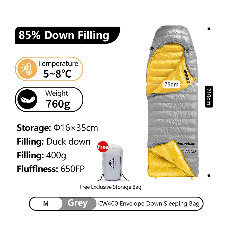 Lichtgewicht Dons Slaapzak Winter – Outdoor Slaapzak 0-5°C voor Kamperen & Trekking