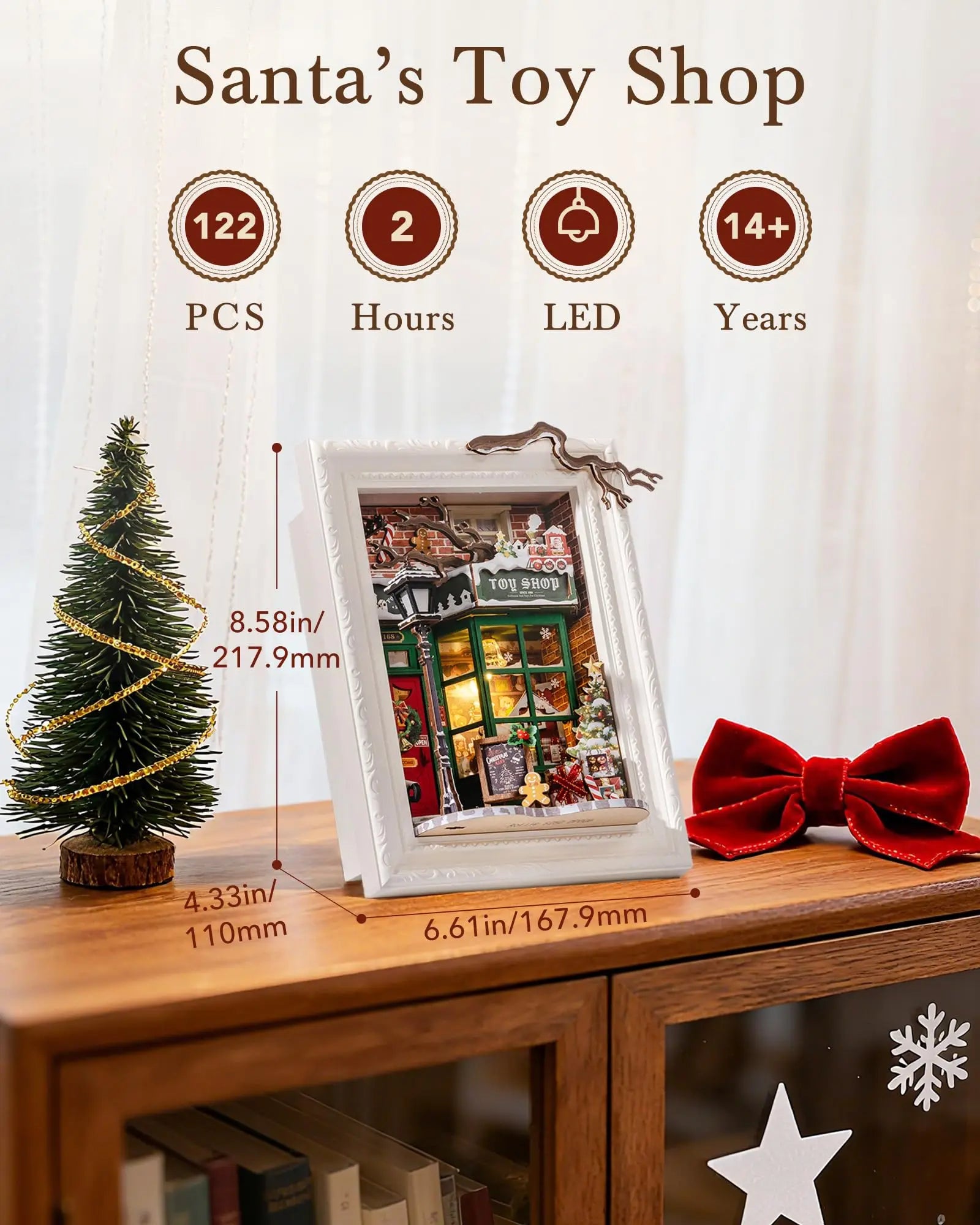 3D LED Kerst Diorama Houten Puzzel – Sfeervolle Kerstdecoratie & Creatief Cadeau voor Volwassenen