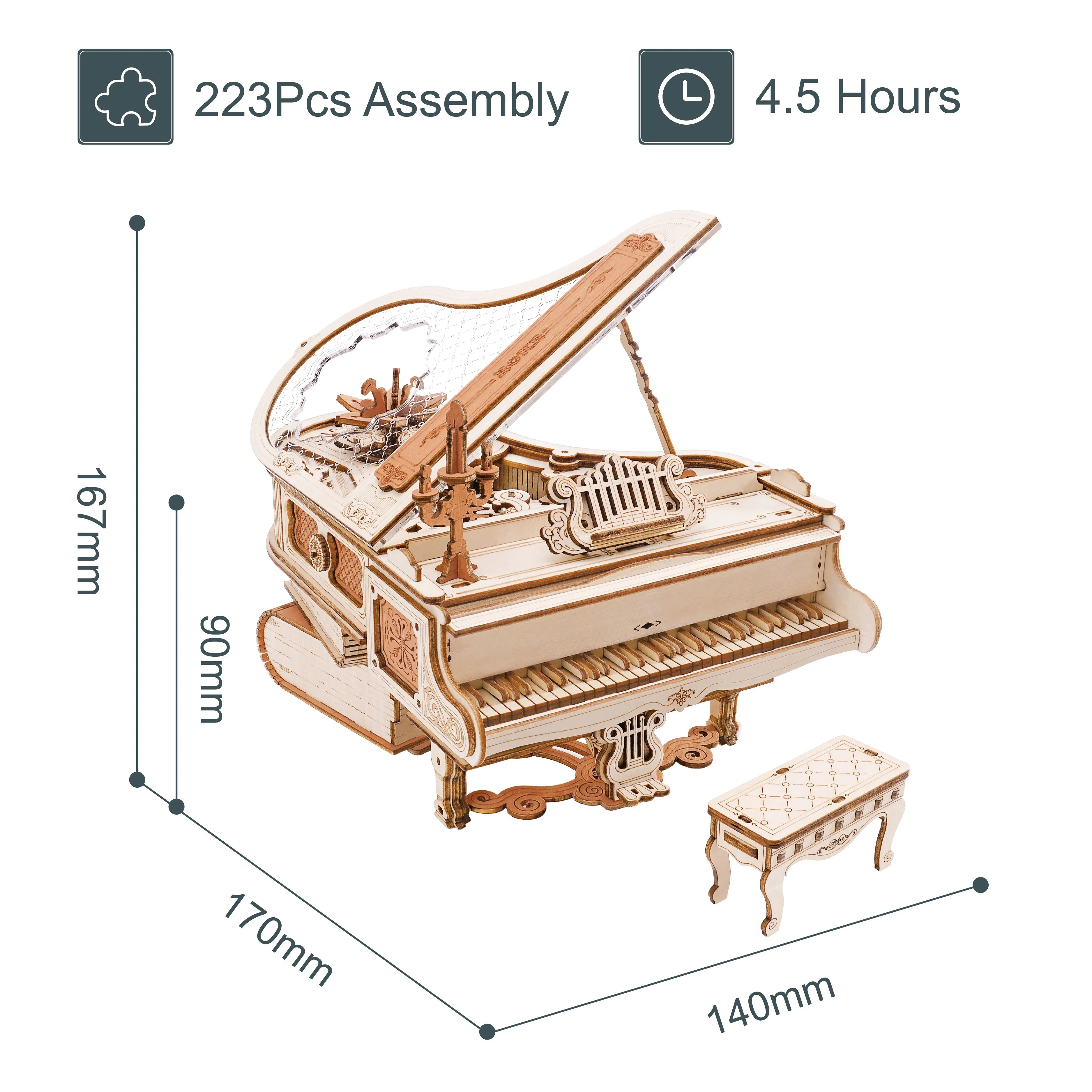 3D Houten Muziekdoos Reuzenrad met Licht – Sunset Carnival Nachtlampje en Decoratie – USB Oplaadbaar voor Woonkamer en Slaapkamer