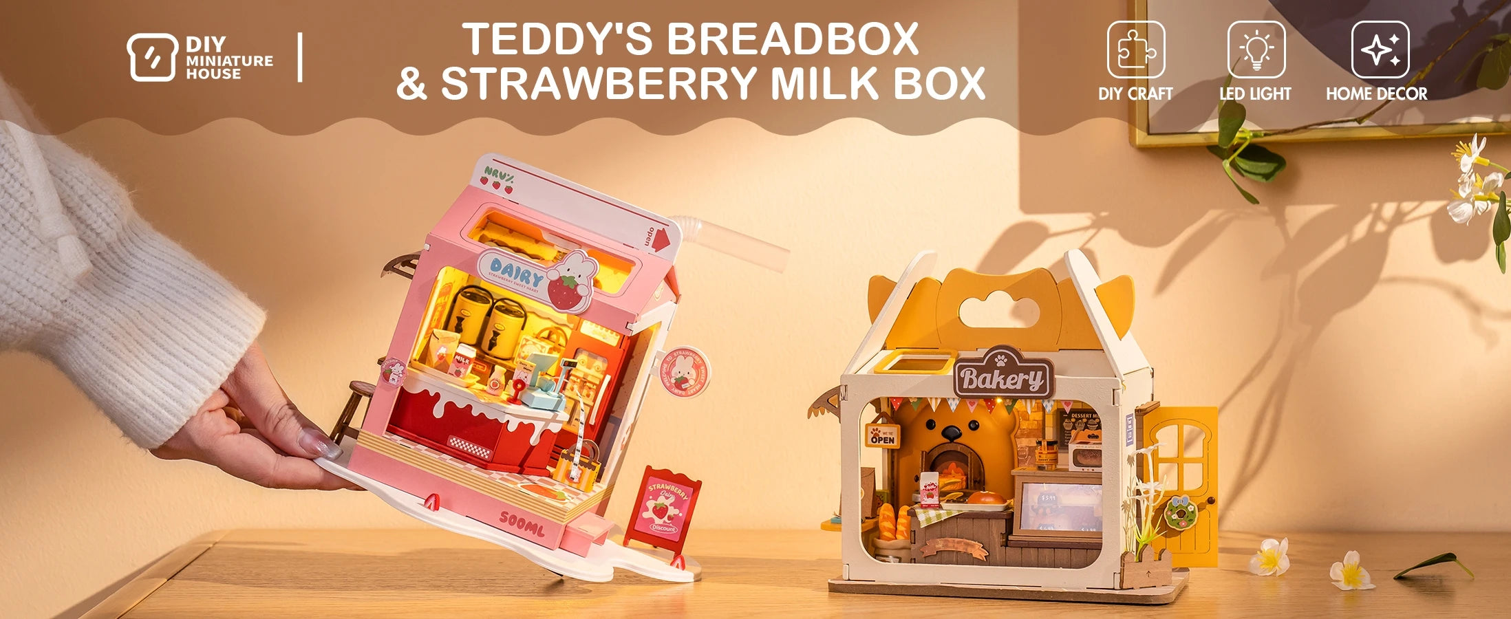 DIY Miniatuur Huis Kit – Food Box Creatief Bouwpakket voor Kinderen en Hobbyisten – Houten Miniatuur Poppenhuis 1:24