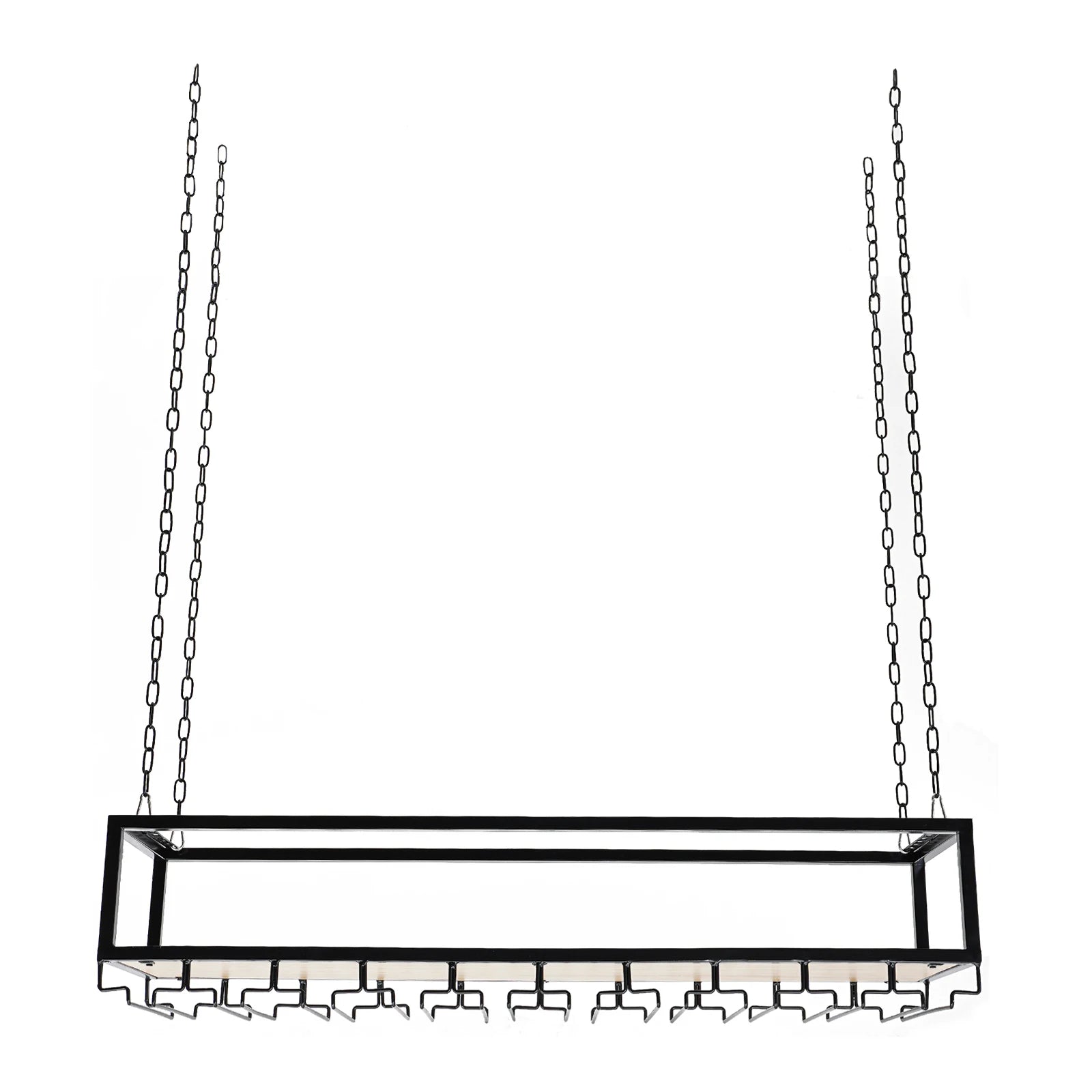 Hangend Wijnrek Industrieel met Glazenhouder – Vintage Plafond Wijnrek Metaal & Hout