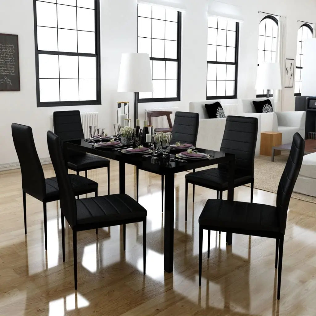 4‑delige moderne eetkamerstoelen set — PU leder met metalen poten, geschikt voor woonkamer, keuken & eetkamer