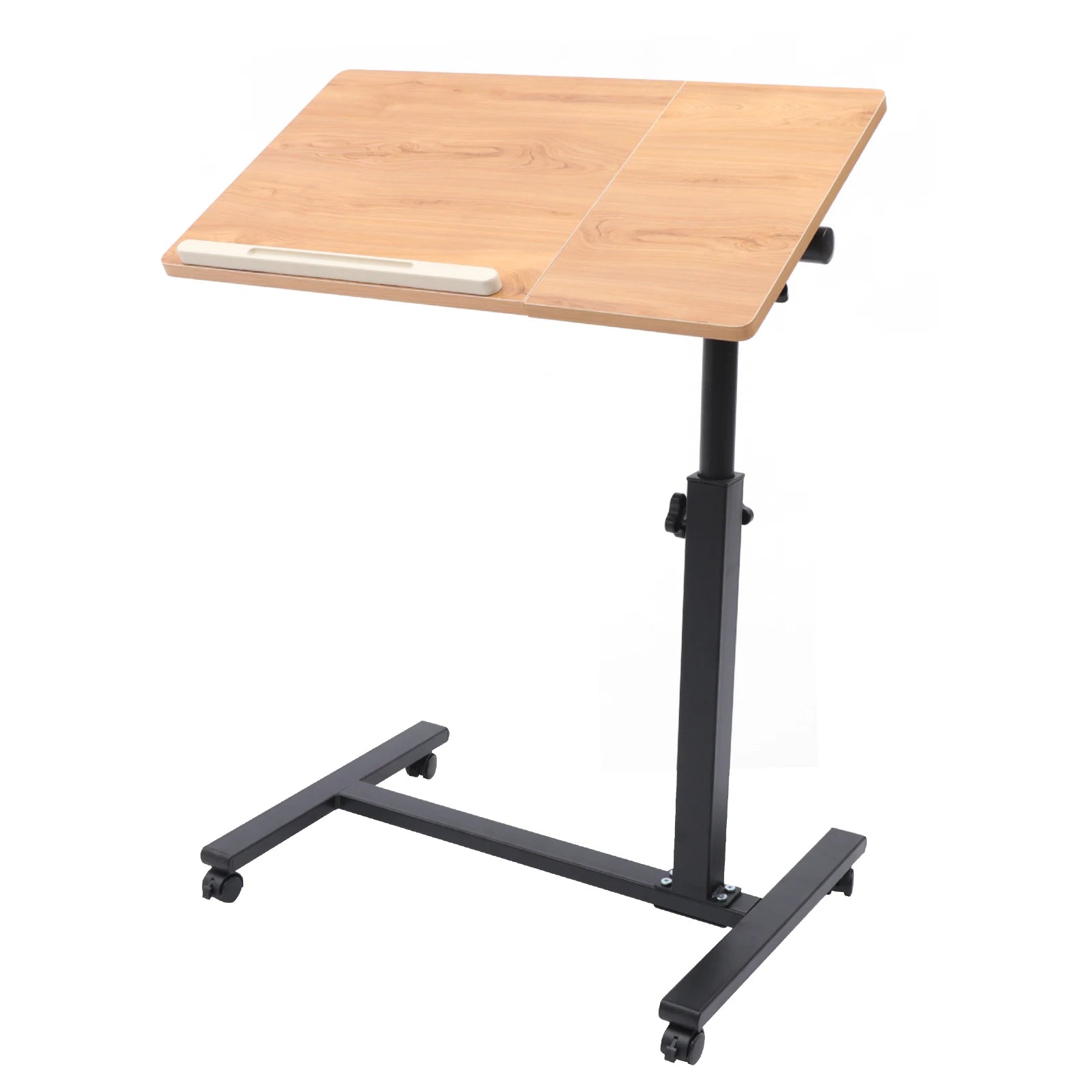 Verstelbaar Laptopbureau 360° Draaibaar – Mobiele Laptoptafel met Wielen – Ergonomisch Bureau in Hoogte Verstelbaar voor Thuiswerken en Studeren