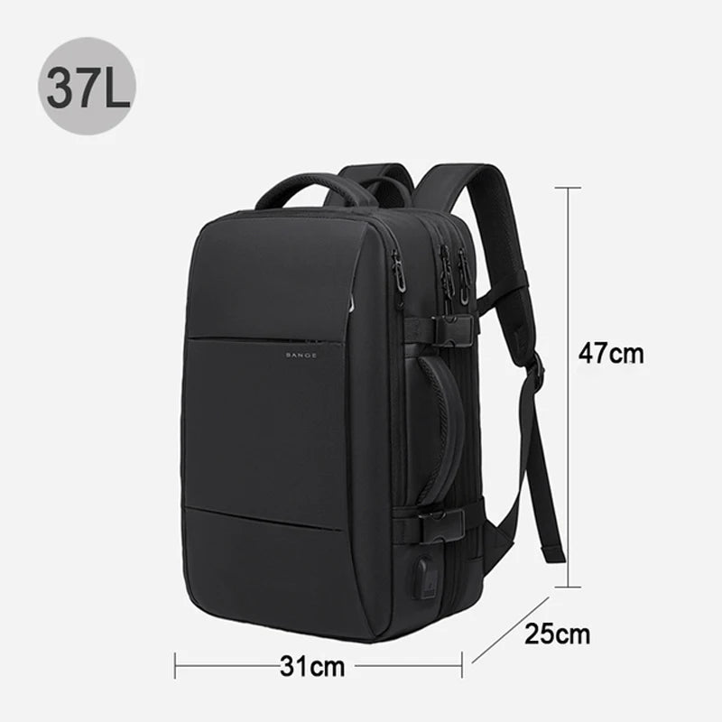 Uitbreidbare Heren Business Rugzak – Grote Capaciteit 17.3″ Laptop, USB‑Poort, Waterdicht Voor School, Werk & Reis
