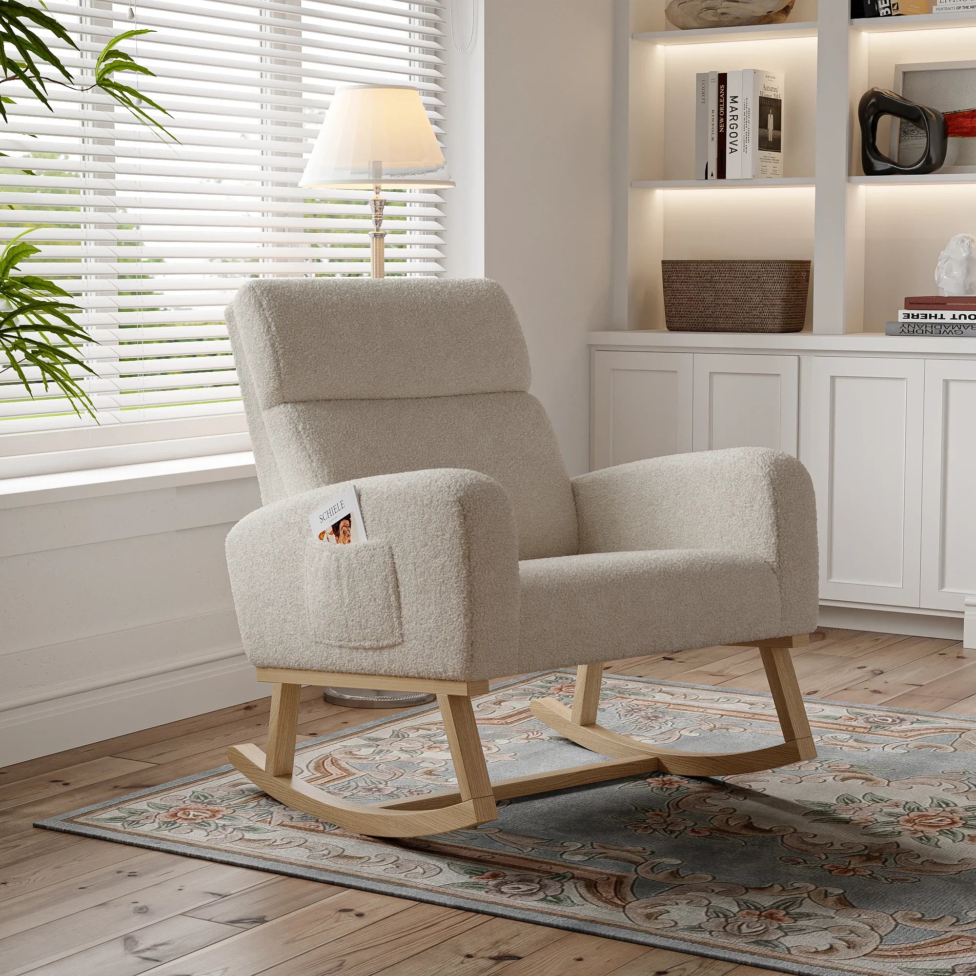 Fluwelen ergonomische schommelstoel – Luxe relaxstoel met comfortabele bekleding en stevig frame