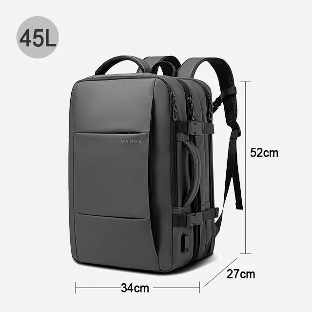 Uitbreidbare Heren Business Rugzak – Grote Capaciteit 17.3″ Laptop, USB‑Poort, Waterdicht Voor School, Werk & Reis