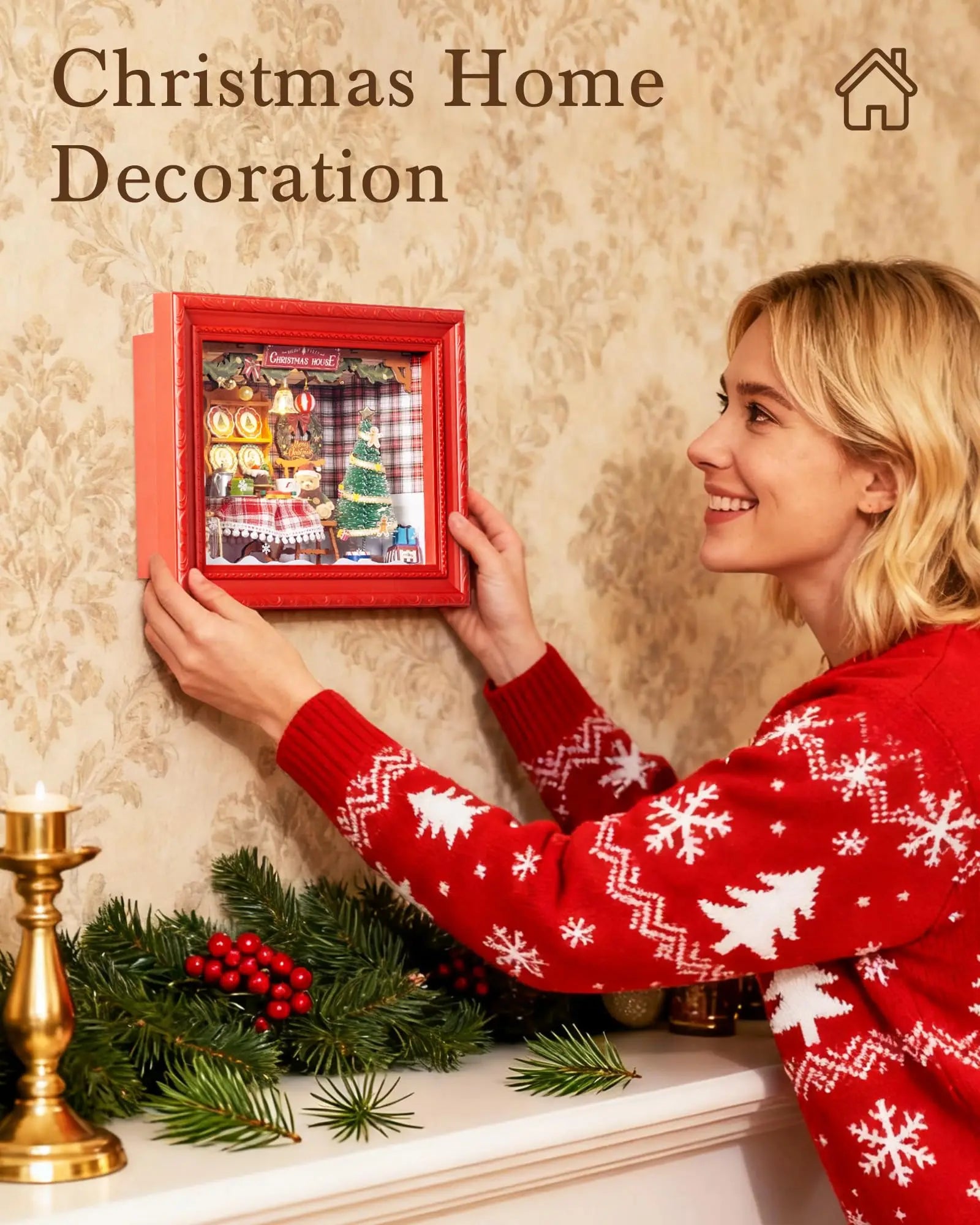 3D LED Kerst Diorama Houten Puzzel – Sfeervolle Kerstdecoratie & Creatief Cadeau voor Volwassenen