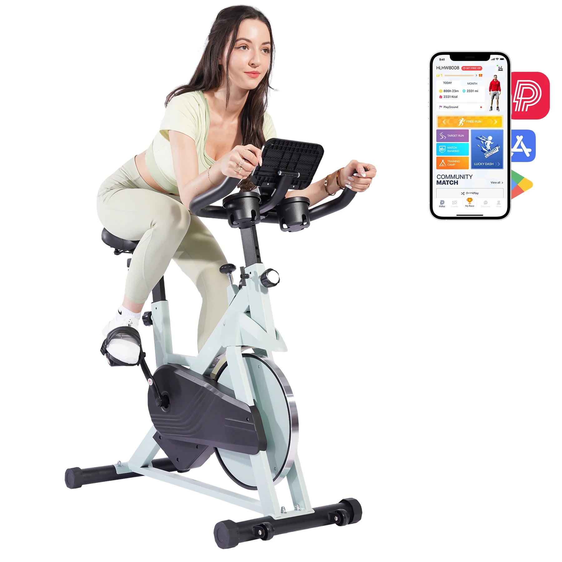 Magnetische Hometrainer met Tablethouder – Stille Indoor Fiets voor Thuis