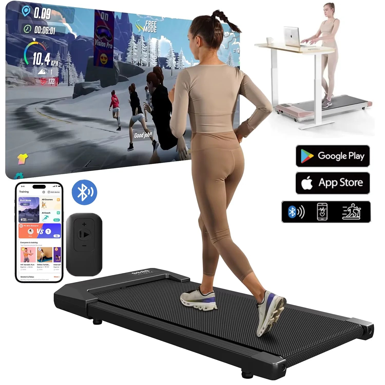 2-in-1 Loopband voor Thuis – Opvouwbare Walking Pad met 2.5 PK Motor en LCD Display