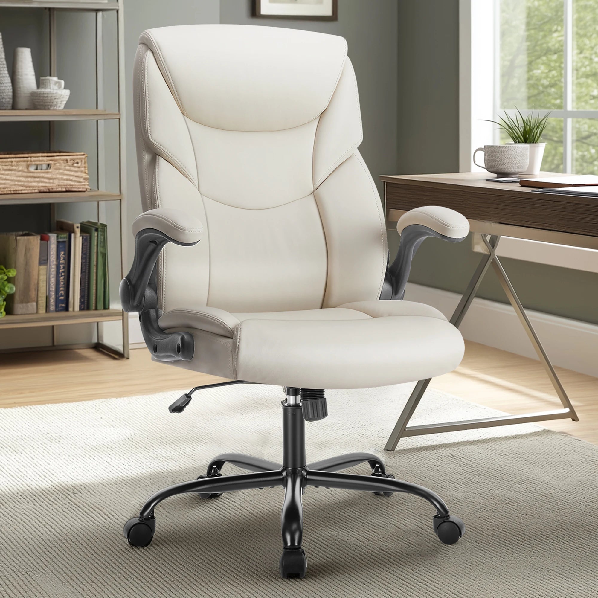 Ergonomische verstelbare bureaustoel met flip‑up armleuningen – premium comfort voor kantoor en thuis