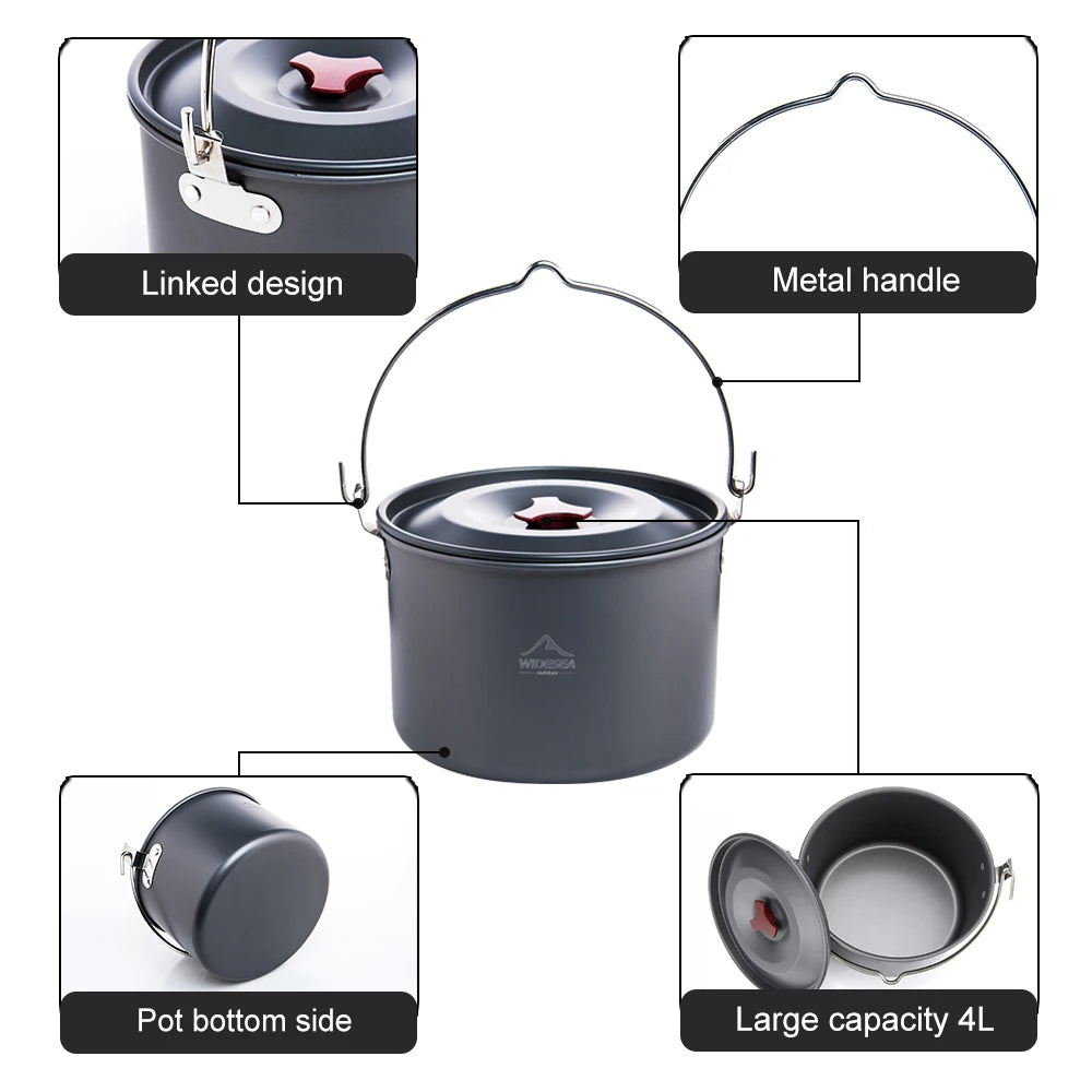 Aluminium camping kookpan 4 L – Lichtgewicht & Draagbaar