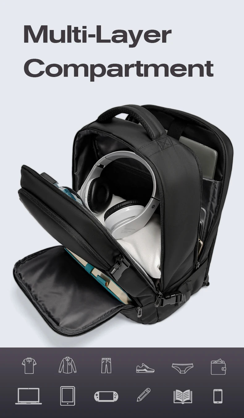 Ruime USB Oplaadbare Waterdichte Rugzak – Reistas Backpack 15,6″ Laptop Voor Unisex & Outdoor