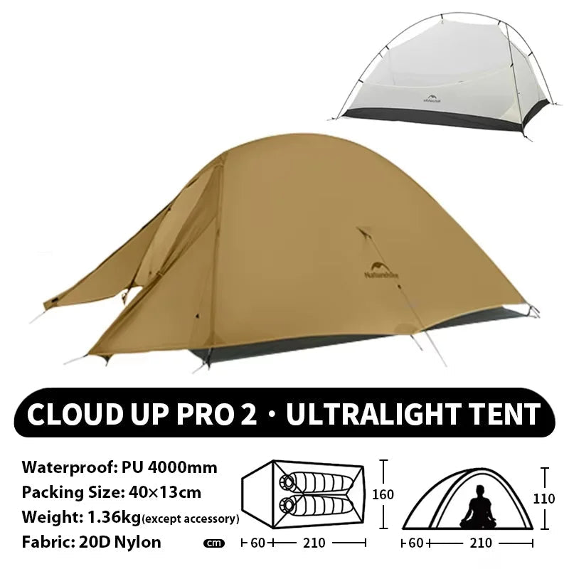 Ultralichte 1-Persoons Fietstent – Waterdichte Trekkingtent voor Backpacken en Kamperen