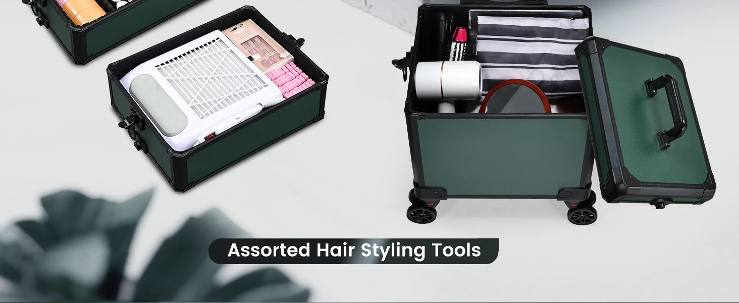 Professionele Rollende Make-up Koffer 5-in-1 – Groot, Duurzaam en Lichtgewicht Trolley voor Cosmetica en Beauty Accessoires