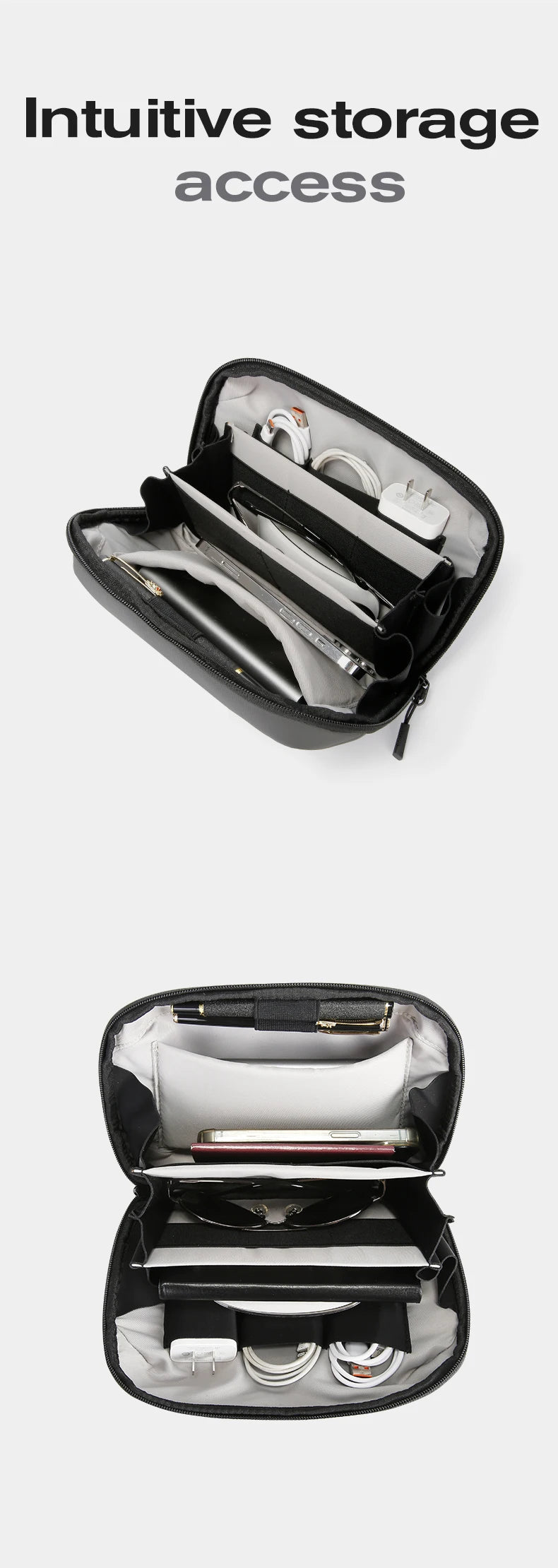 Extra Grote Reizen Elektronica Organizer – Draagbare Kabeltas met 3 Lagen – Ruime Tech Opberg Case voor Telefoon, Kabels & Accessoires