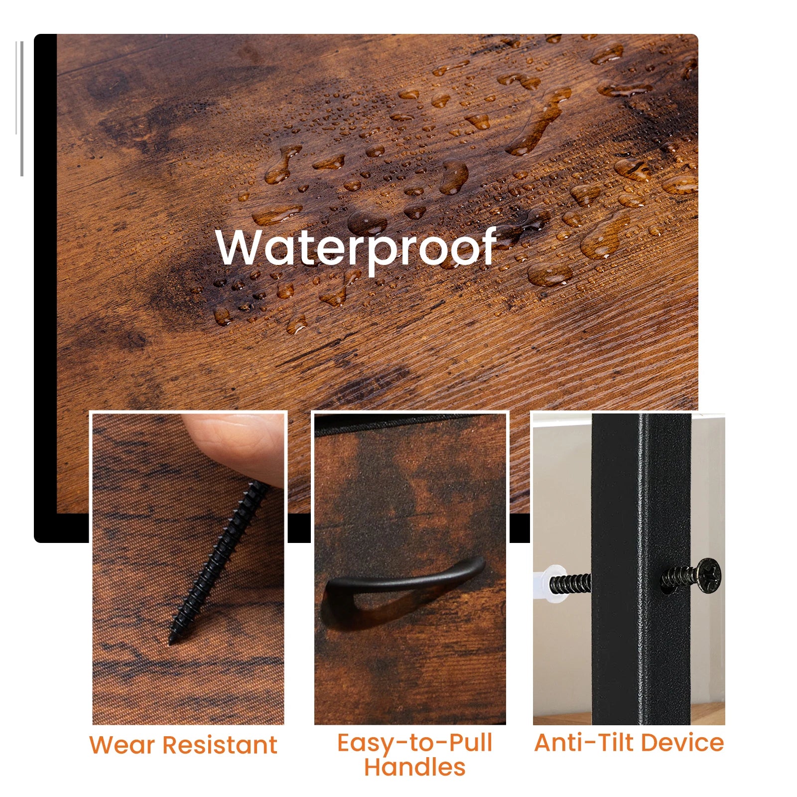 Multifunctioneel Nachtkastje met 2 Stoffen Lades – Modern Bijzettafel voor Slaapkamer en Woonkamer