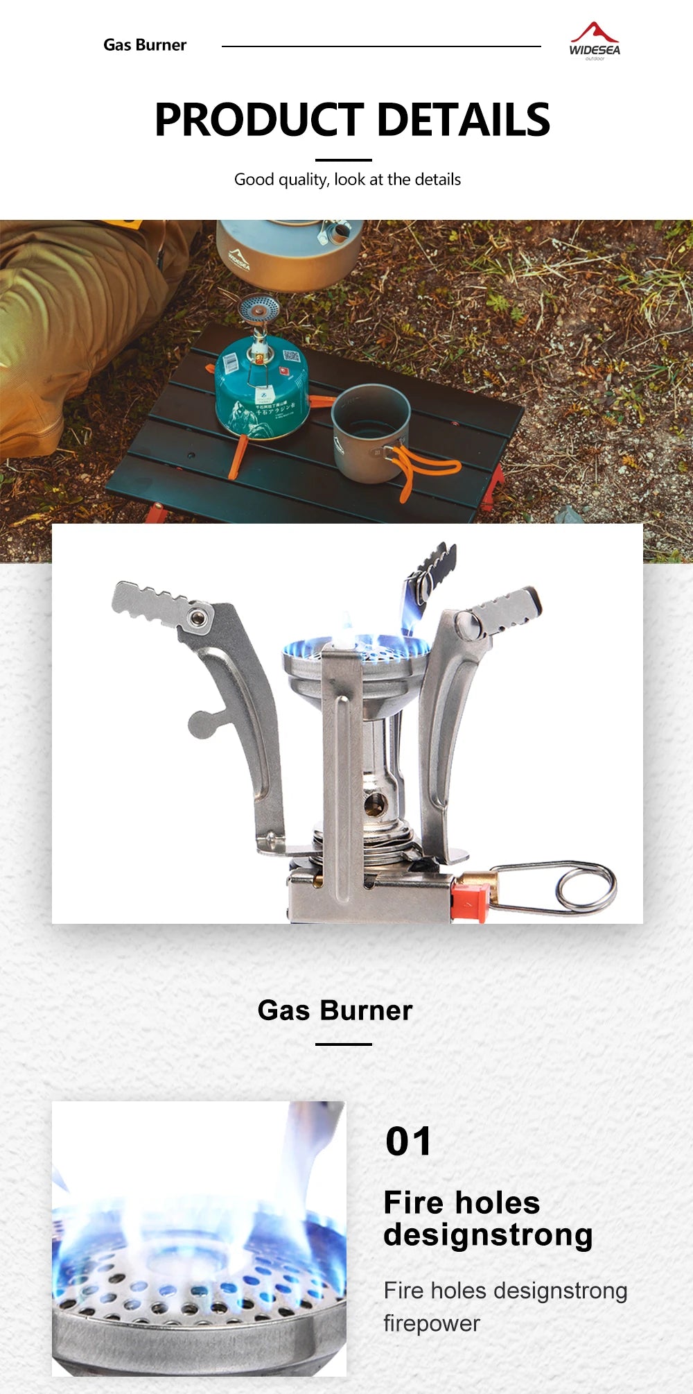 Ultralichte 3000W Camping Gasbrander – Draagbare Outdoor Kookbrander met Aluminium Body en Opbergdoos
