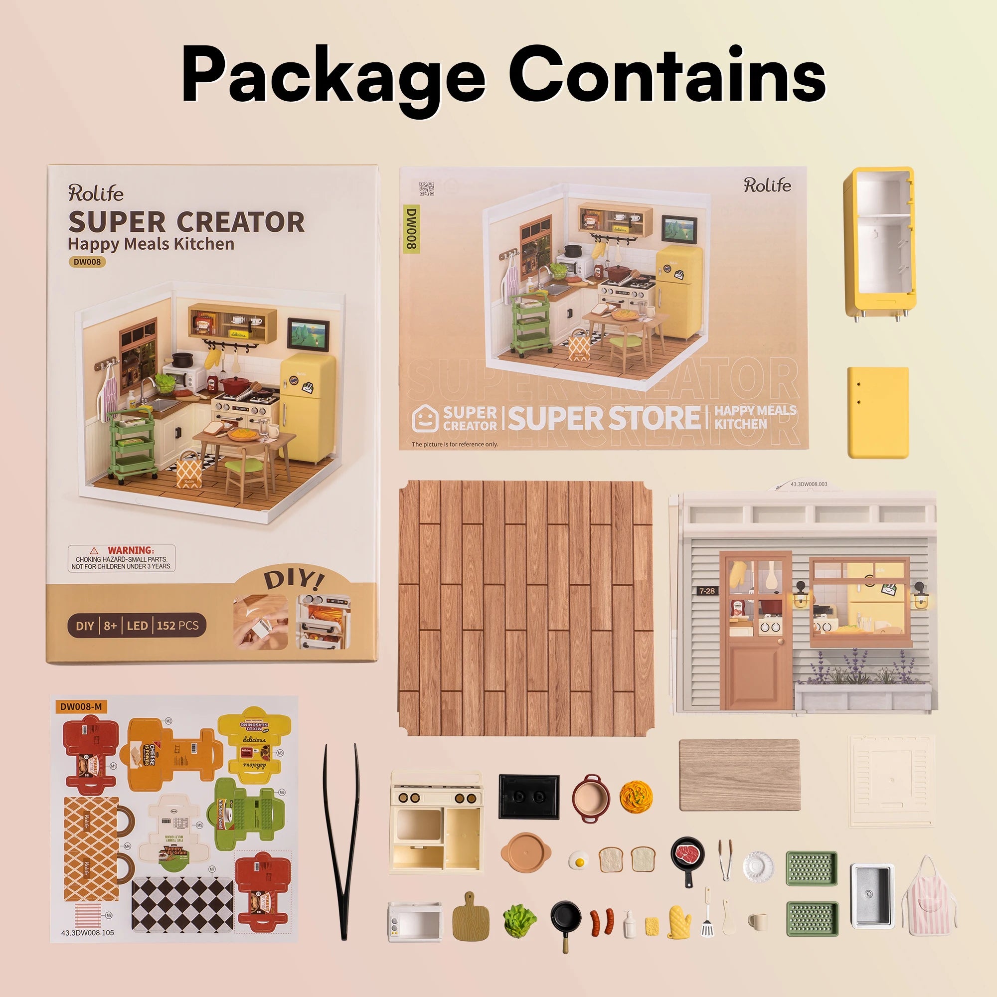 3D Puzzel Super Store – DIY Miniatuur Happy Meals Modelbouw Set voor Tieners en Volwassenen