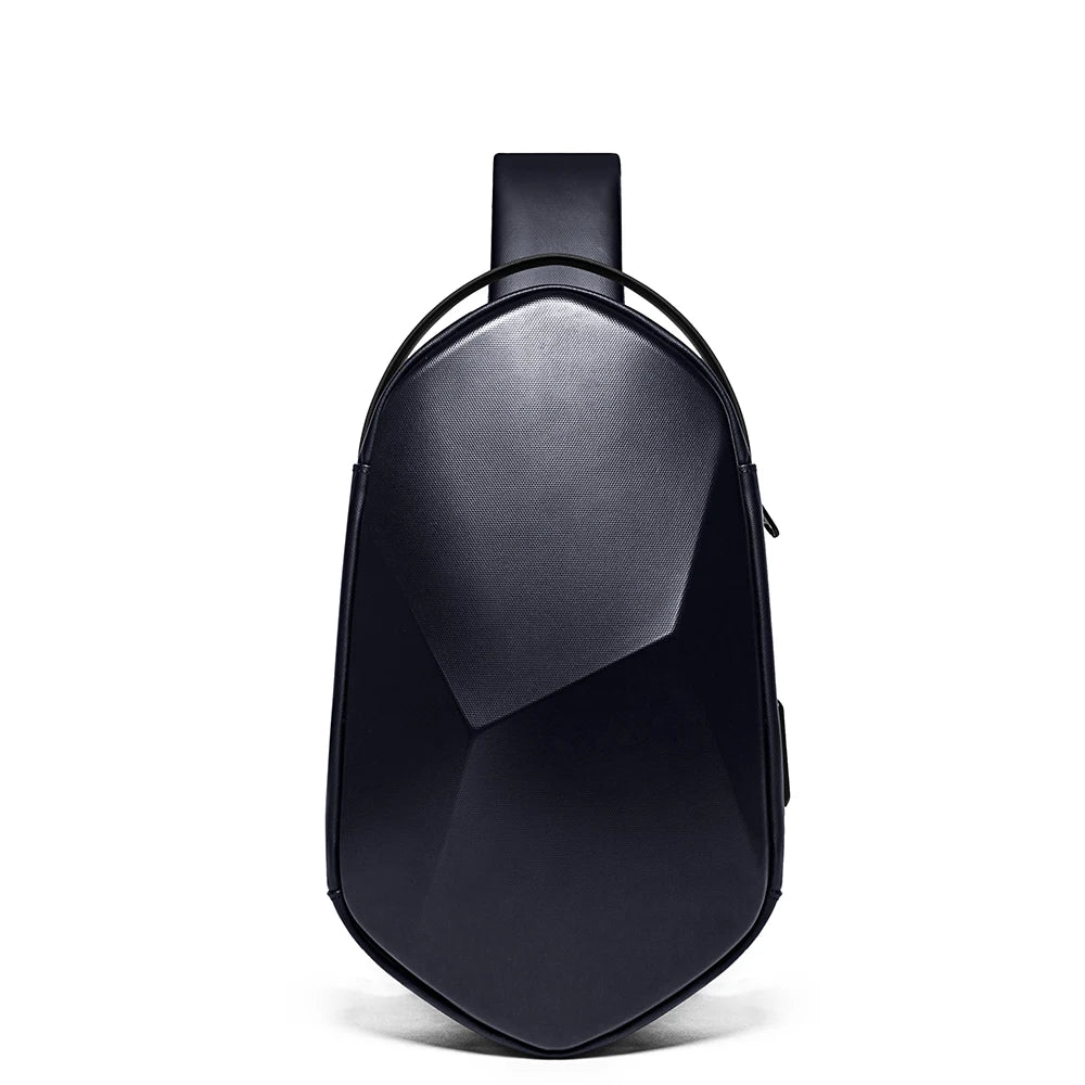 Draagbare Water‑Resistente Hard Shell Crossbody Schoudertas met USB‑Oplaadpoort – Reistas voor Mannen en Unisex Gebruik