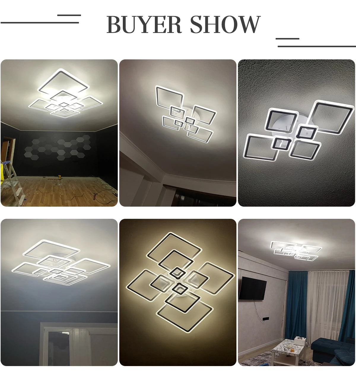 Moderne Vierkante LED Plafondlamp Dimbaar met Afstandsbediening – Luxe Plafondverlichting voor Woonkamer, Slaapkamer en Keuken