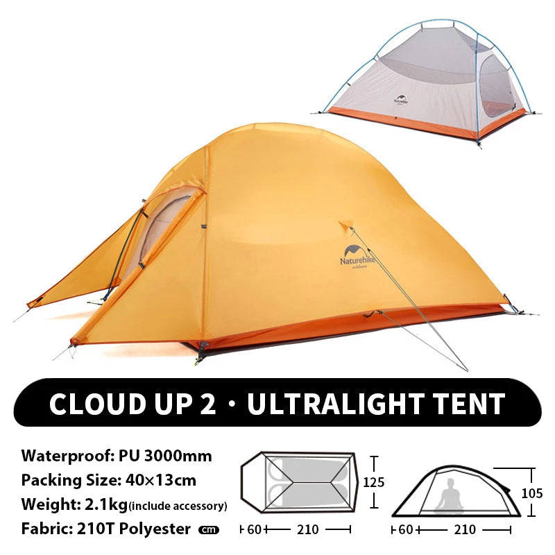 Ultralichte 1-Persoons Fietstent – Waterdichte Trekkingtent voor Backpacken en Kamperen