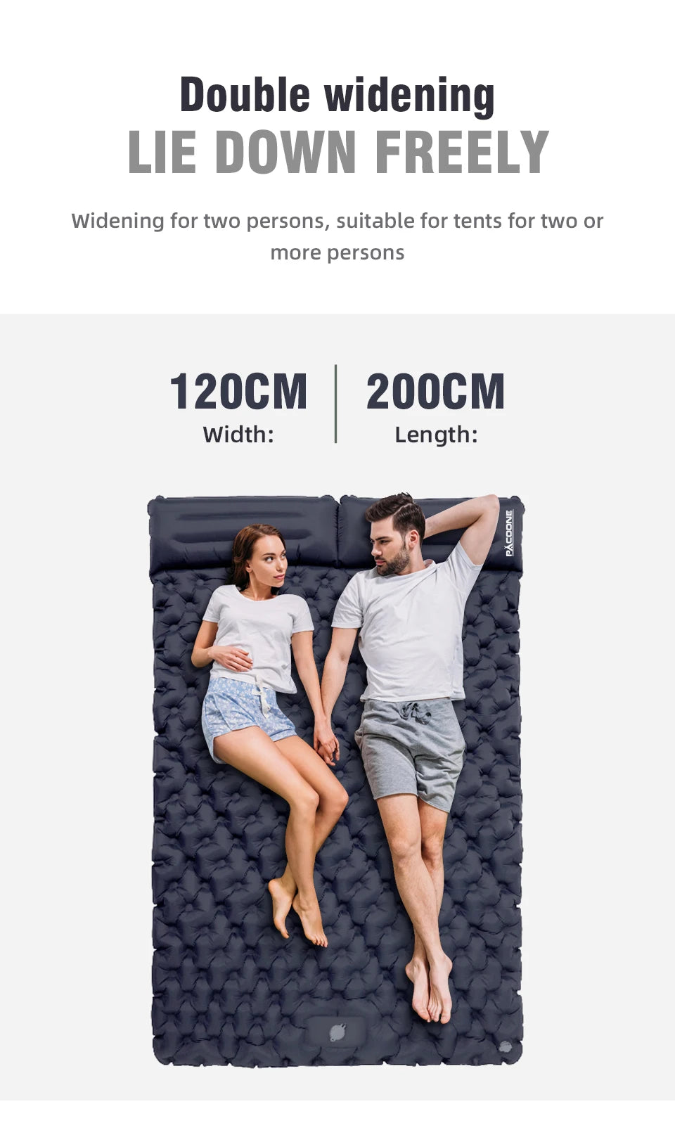 Opblaasbaar Camping Matras voor 2 Personen met Ingebouwde Pomp – Ultralicht, Compact & Waterdicht Slaapmatje voor Kamperen, Trekking & Festivals
