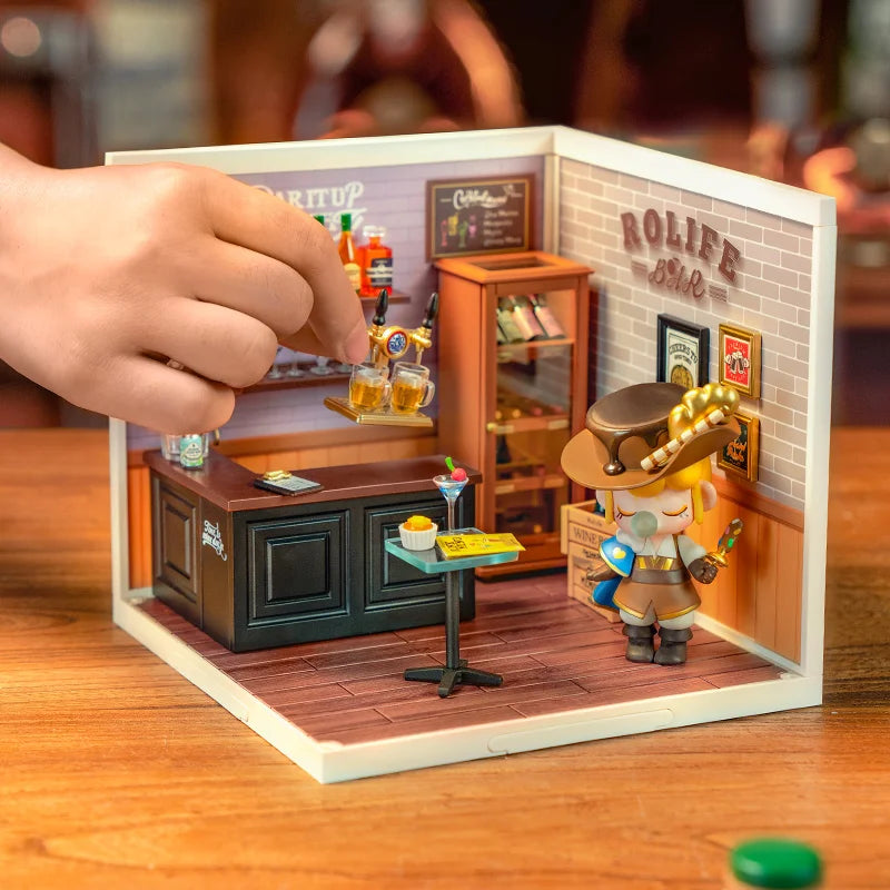 Miniatuur Poppenhuis Bouwset – Burgers Bar Thema – Creatieve DIY Bouwstenen voor Kinderen en Tieners