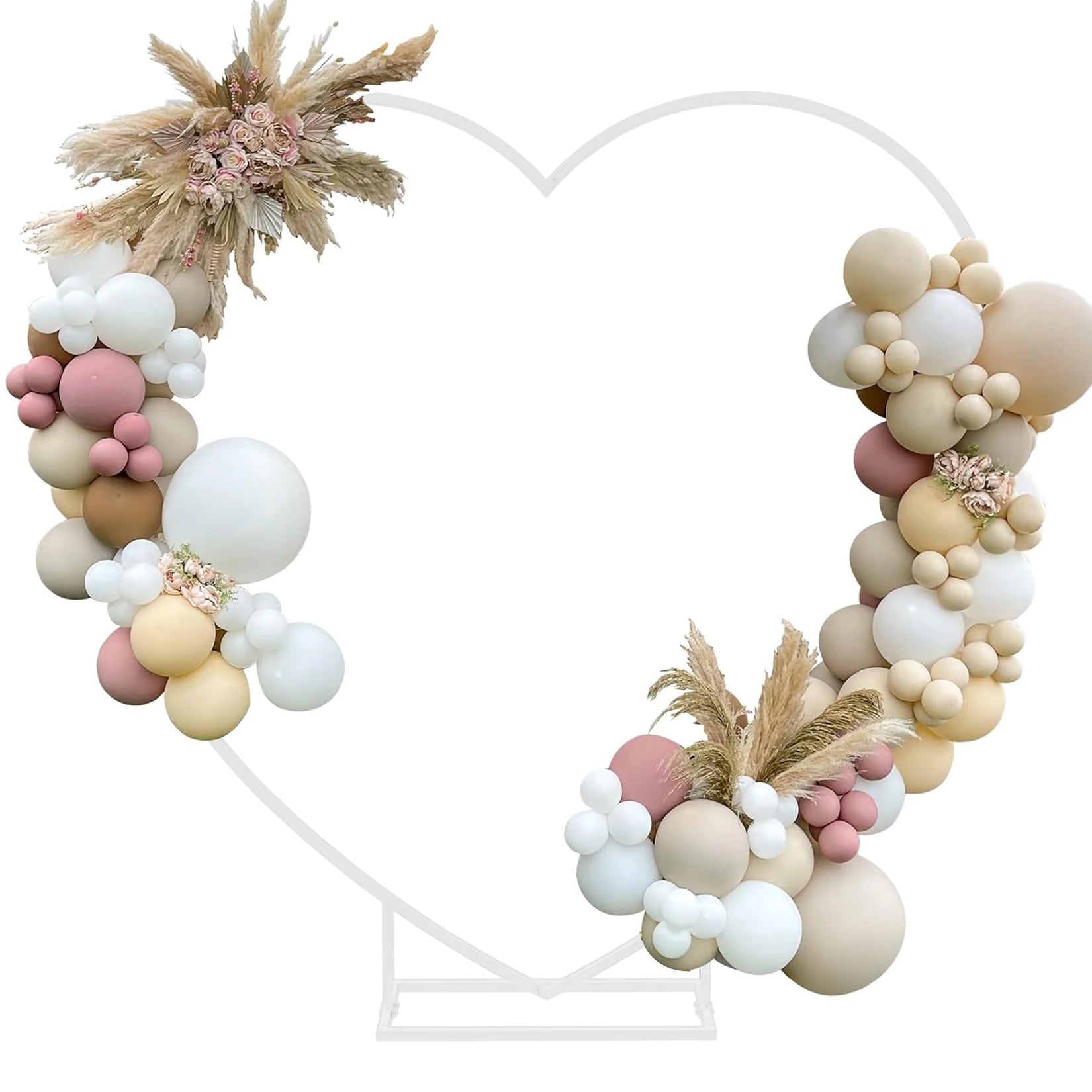 Hartvormige Ballonnenboog Wit Metaal 2.2m – Bruiloft Arch Stand Frame – Backdrop voor Verloving, Valentijn & Feest Decoratie