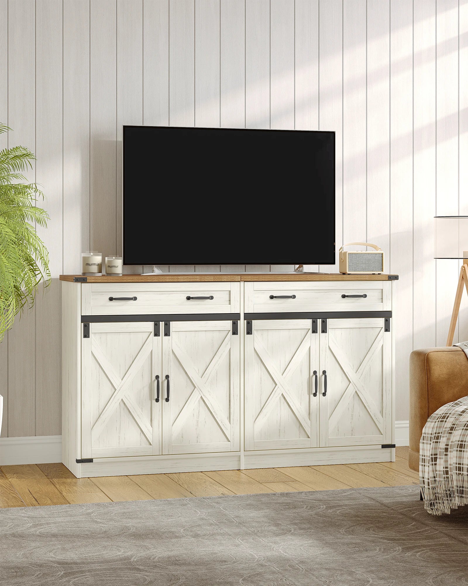Ruime Keukenkast Sideboard met 1 Lade & 2 Deuren – Verstelbare Planken & Robuuste Opslagkast voor Woonkamer en Keuken