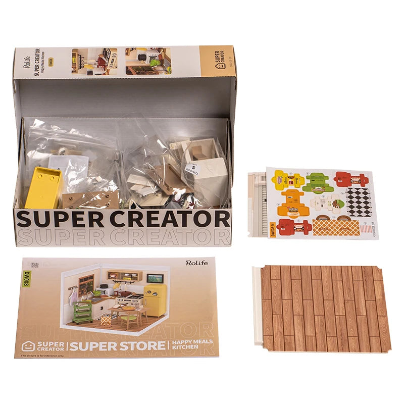 3D Puzzel Super Store – DIY Miniatuur Happy Meals Modelbouw Set voor Tieners en Volwassenen