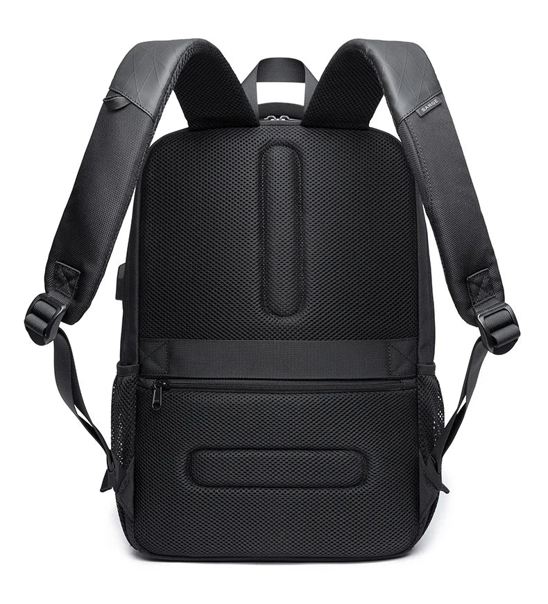 Stijlvolle Heren Laptop Rugzak – Business & School Backpack met USB‑Poort