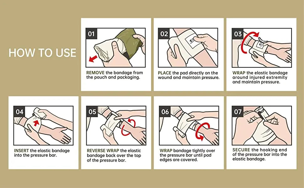 Traumaverband EHBO – Steriel Compressie Drukverband voor Bloedingscontrole en Noodsituaties