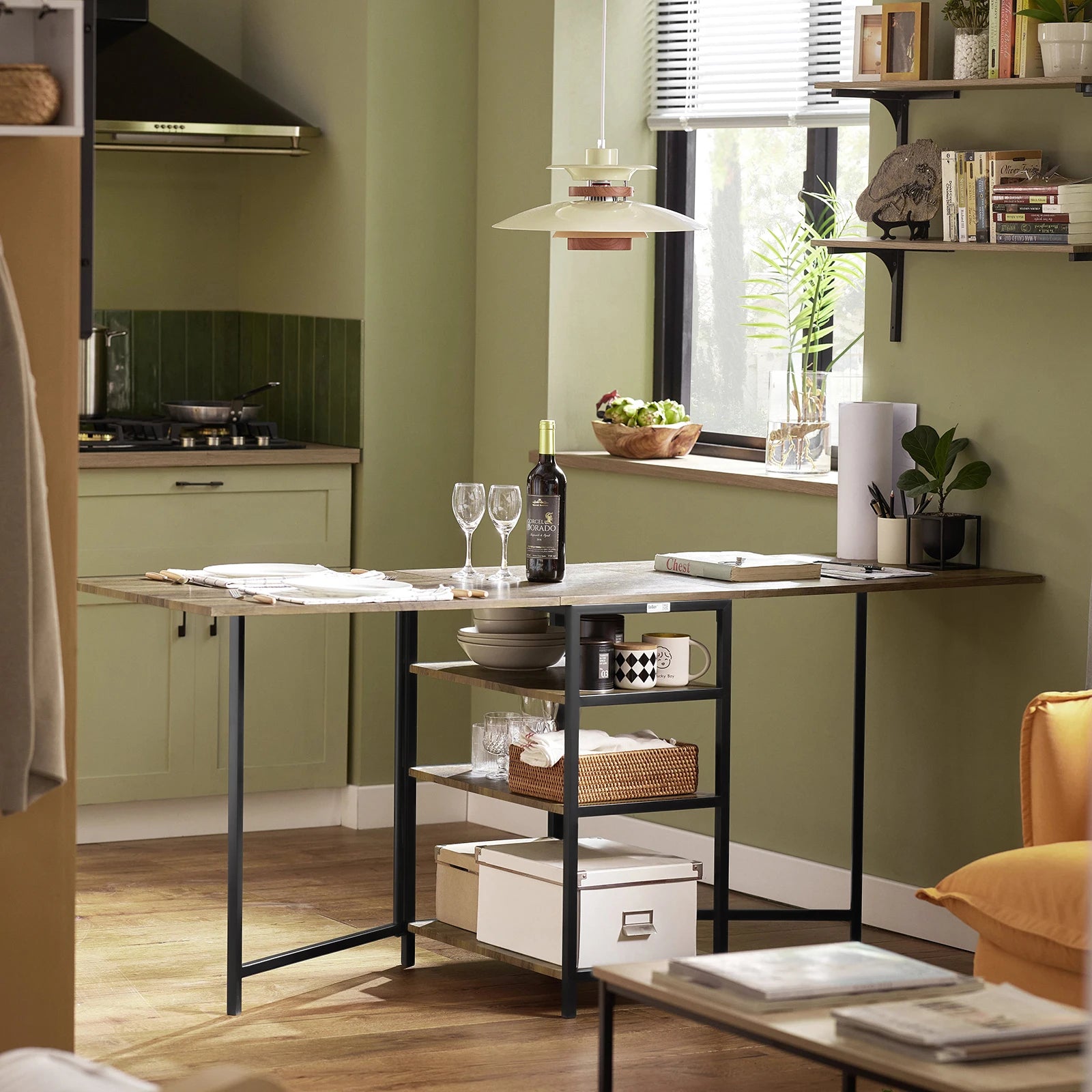 Inklapbare Eettafel Hout Industrieel Design – Ruimtebesparend & Multifunctioneel