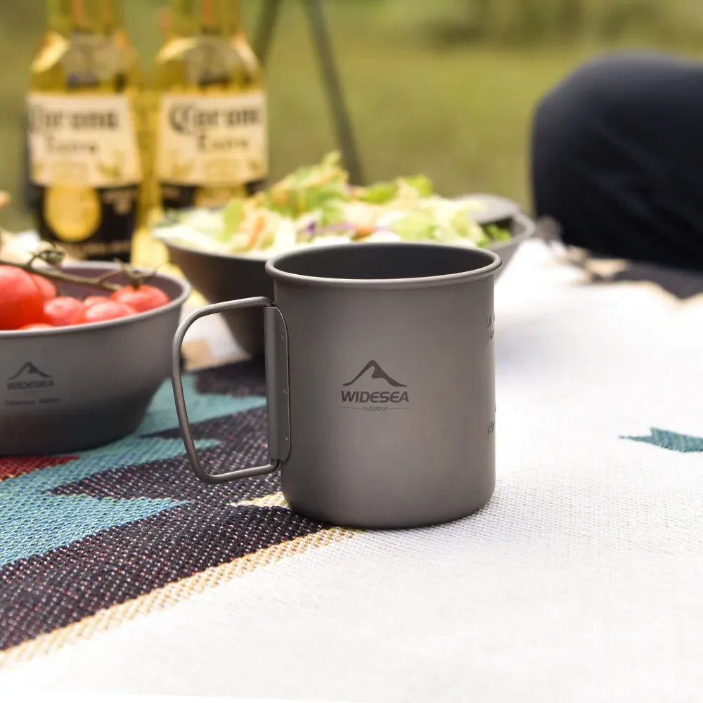Titanium Campingmok – Inklapbare Outdoor Beker voor Kamperen, Wandelen & Picknick