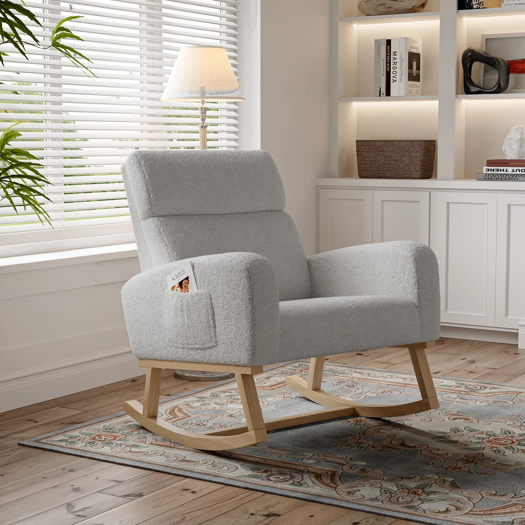 Fluwelen ergonomische schommelstoel – Luxe relaxstoel met comfortabele bekleding en stevig frame