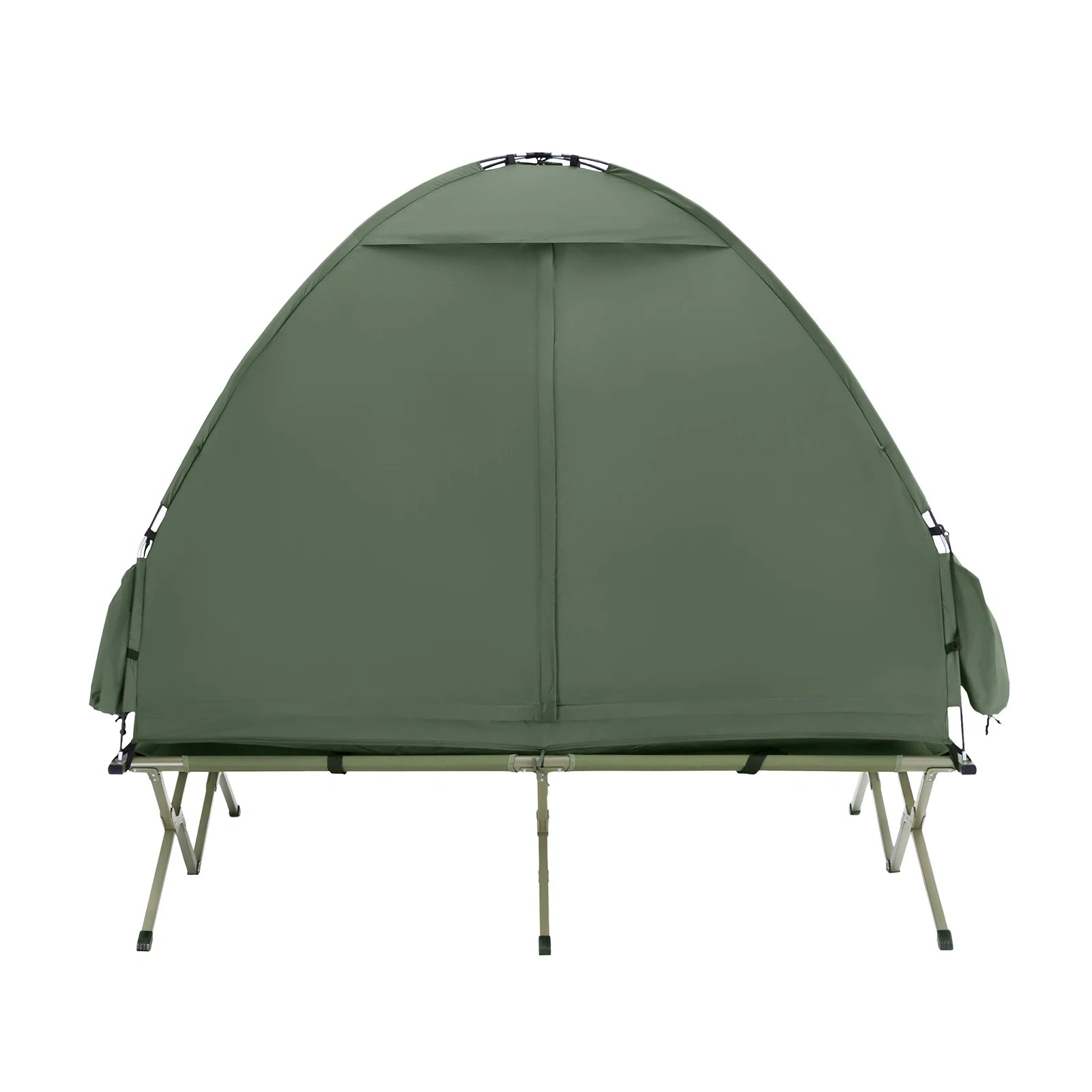 3-in-1 Opblaasbare Campingtent Groen – Met Lamphaak, Schoenopslag en Draagtas met Wielen