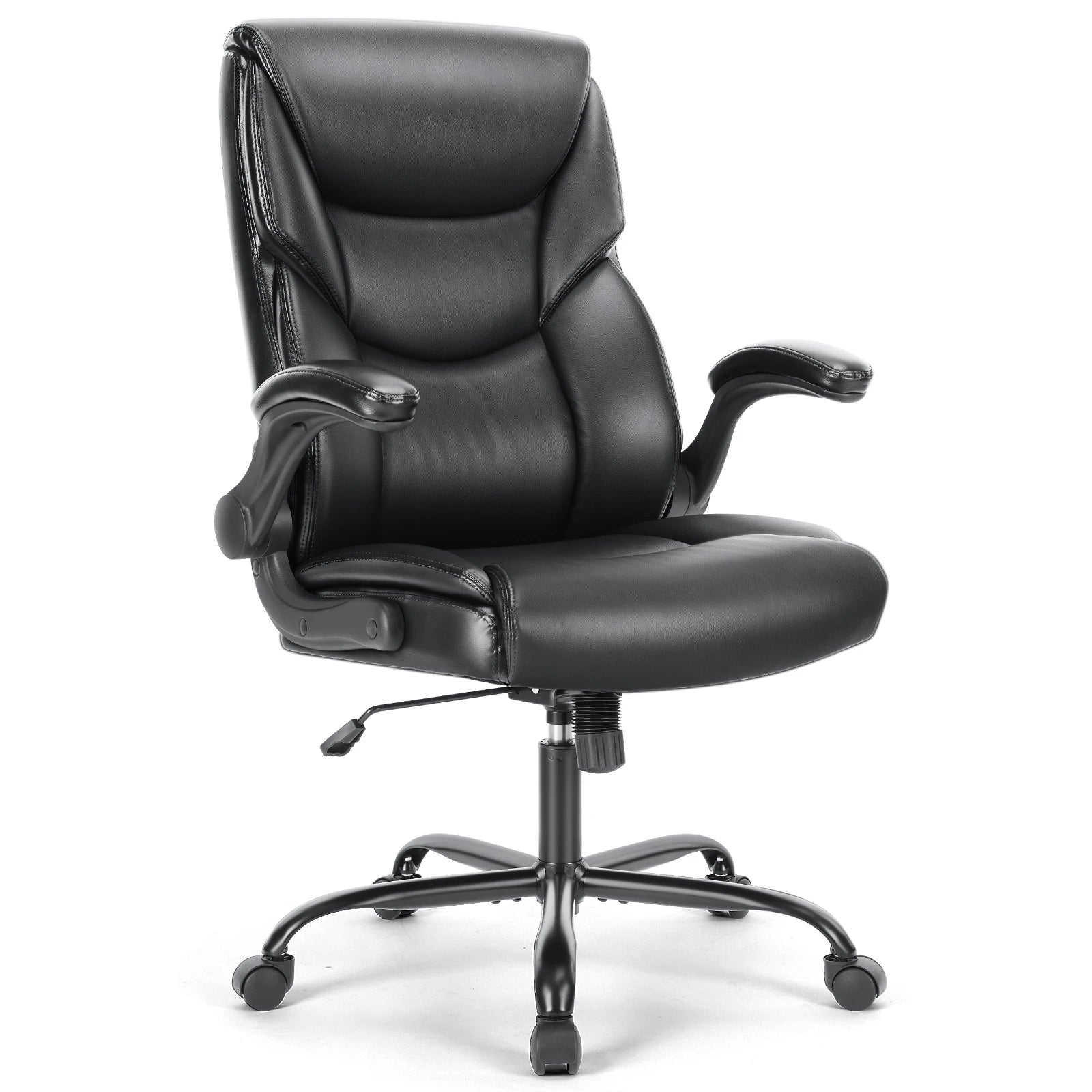 Ergonomische PU Leren Bureaustoel met Rug‑ en Lendensteun – Verstelbare Draaistoel voor Kantoor & Gaming