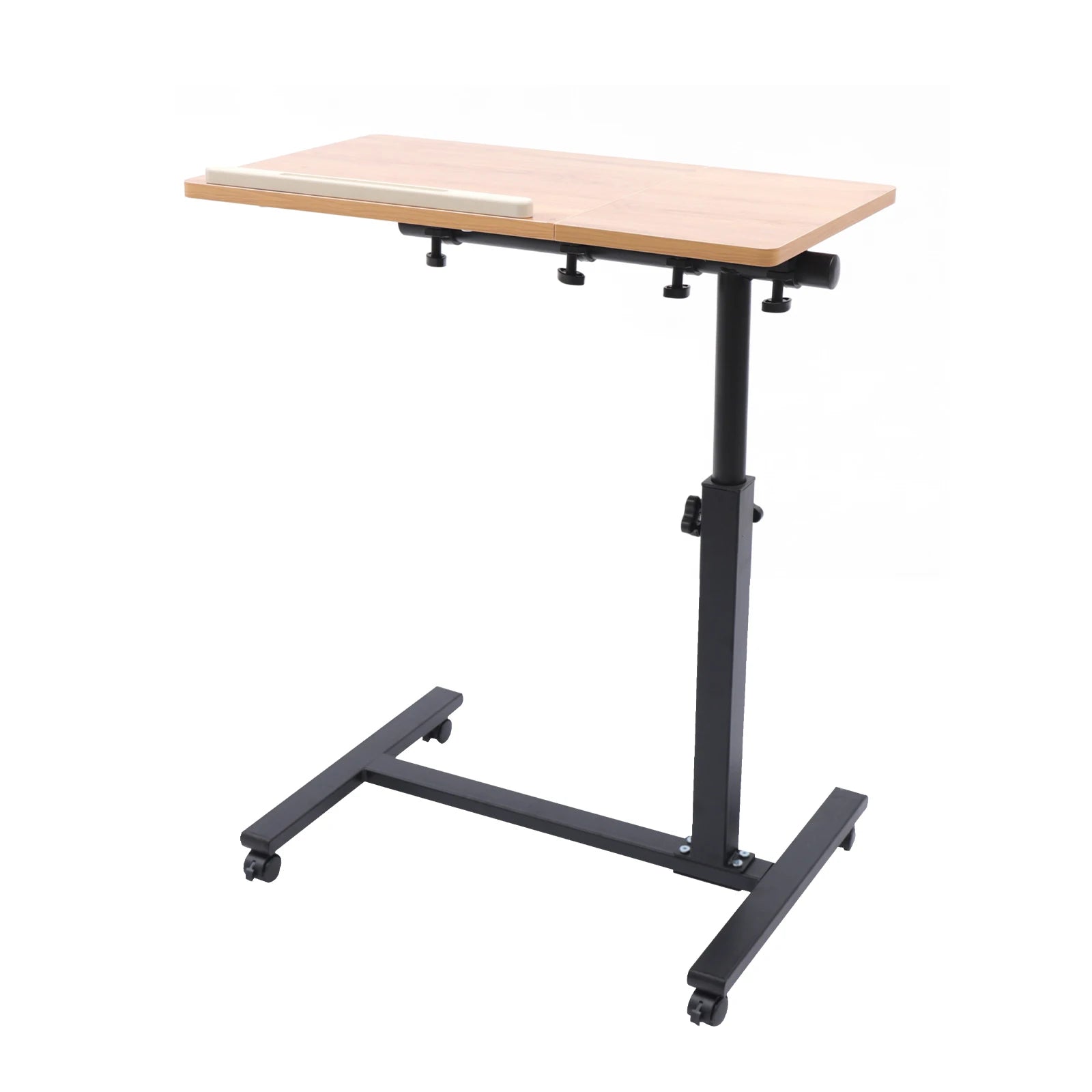 Verstelbaar Laptopbureau 360° Draaibaar – Mobiele Laptoptafel met Wielen – Ergonomisch Bureau in Hoogte Verstelbaar voor Thuiswerken en Studeren