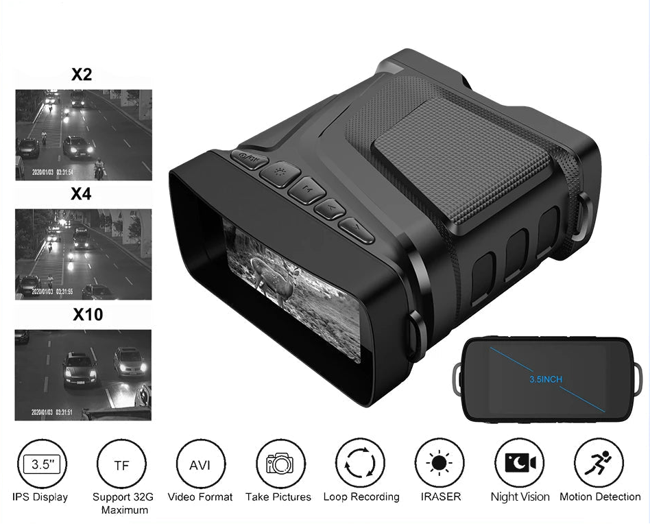 Digitale Nachtzicht Verrekijker 10× IR Zoom – Nachtzicht Verrekijker met 10× Digitale Zoom
