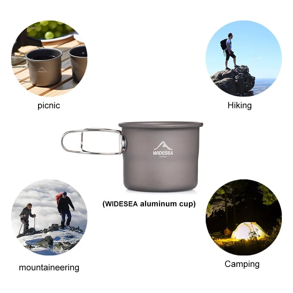 Aluminium Campingmok Outdoor Beker – Lichtgewicht Outdoor Beker Voor Wandelen & Kamperen