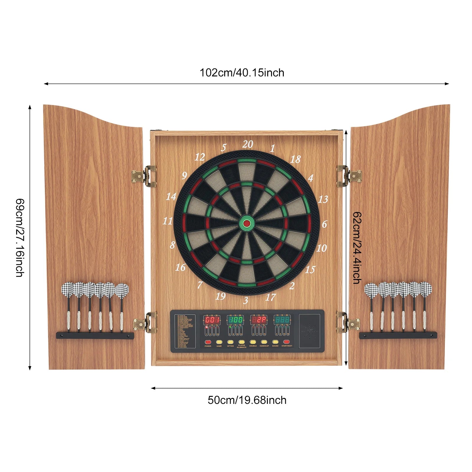 Elektronisch Dartbord met Cabinet – Automatische Score LED Darts Bord Set voor Thuis en Indoor Spellen