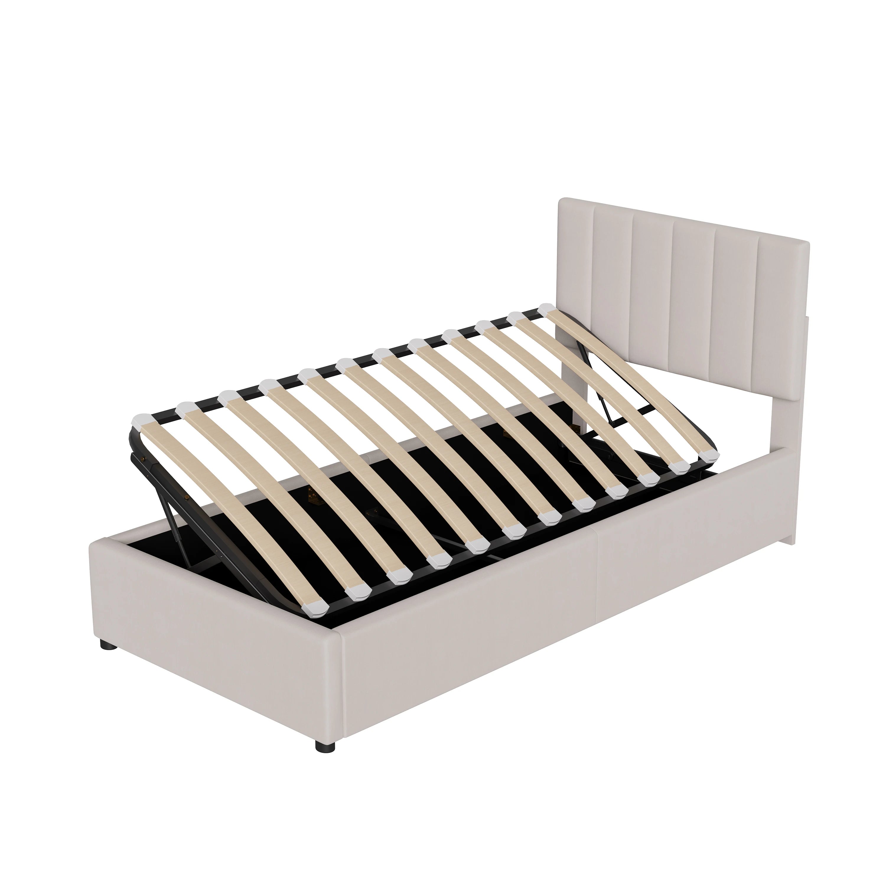 Gestoffeerd Kinderbed 90x200 cm met Opbergruimte – Comfortabel & Functioneel Eenpersoonsbed