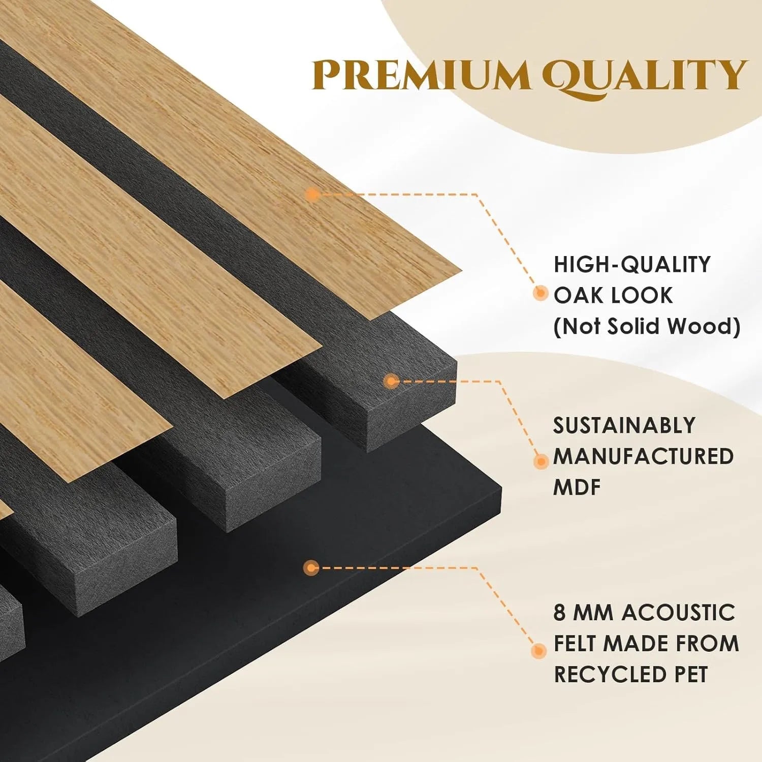 Houten Akoestische Panelen 120x60 cm Set van 4 – Geluidsabsorberende Wandpanelen met Houtlook voor Interieur
