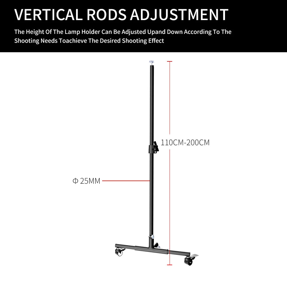 Moderne Achtergrondstandaard 2x3m – Verstelbaar Frame met Wielen en Visklemmen voor Fotostudio