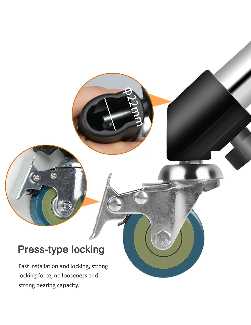 3x C-Stand Zwenkwielen 25mm – Vergrendelbare Wielen voor Lichtstatief en Magic Arm – Fotografie Accessoires
