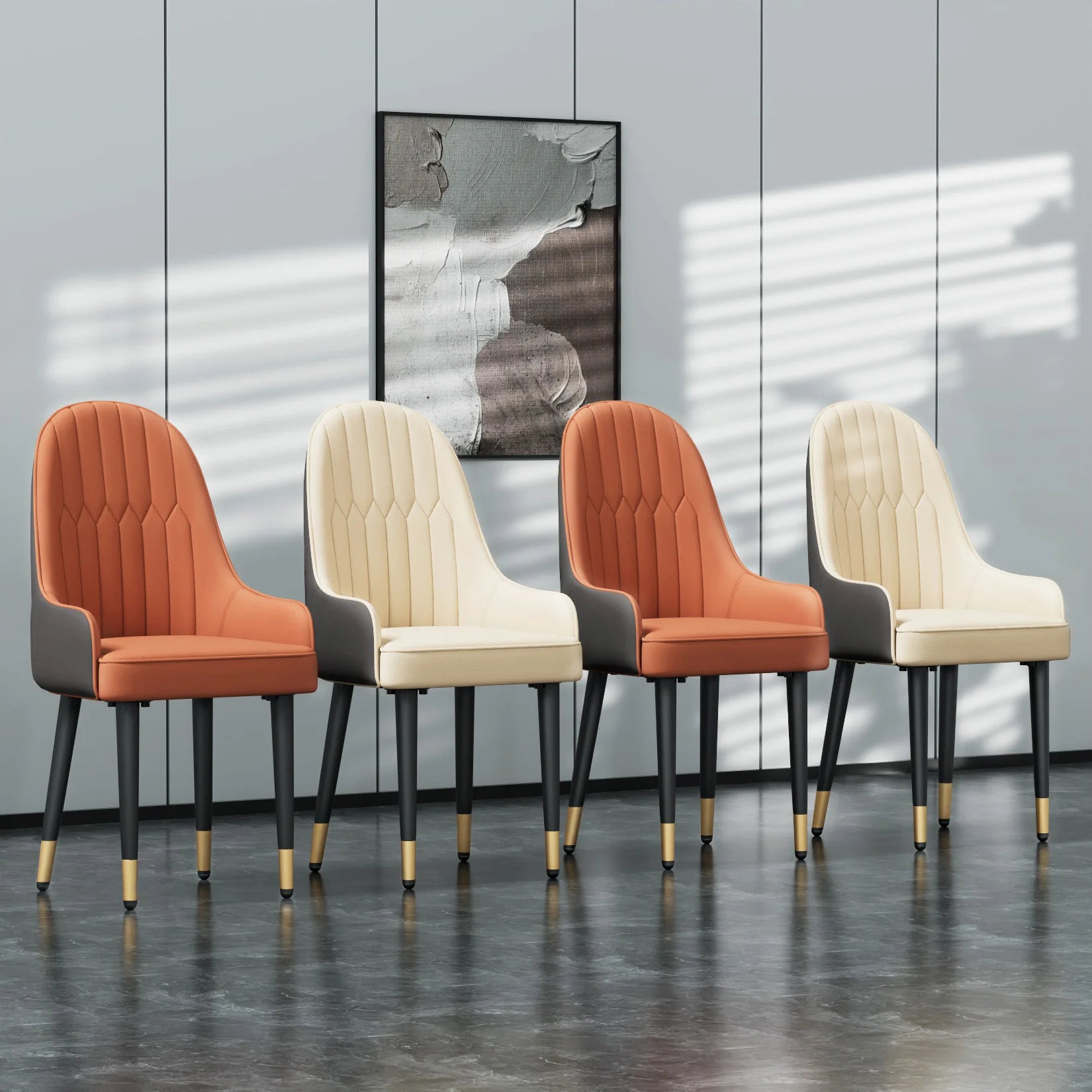 Luxe Eetkamerstoelen Set van 2 – Microvezel Leren Stoelen met Houten Poten | Moderne Gestoffeerde Dining Chairs