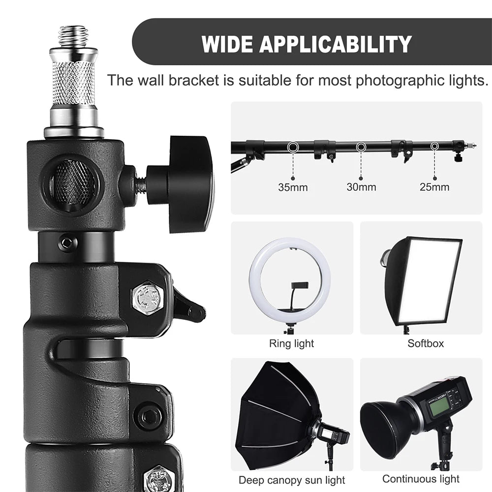 Softbox Wand Monopod Arm voor LED Ringlamp – Studio Statief voor Fotografie en Live Stream